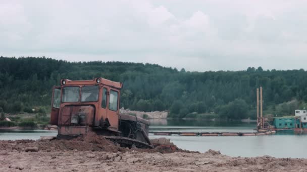 Bulldozer delfstoffen — Stockvideo