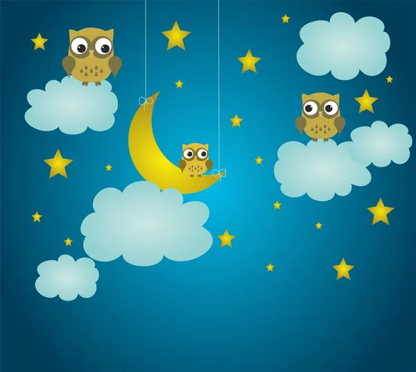 Night swing.  The moon in the sky. — Stock Photo, Image