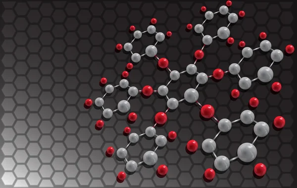 Molecule. Gray- red abstraction. — Stock Vector