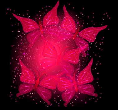 Beş kelebekler. Uçan böcekler.