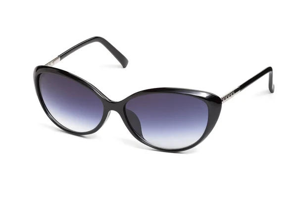 Elegant Women Sunglasses Black Plastic Frame Isolated Blue Gradient Lenses — Stock Photo, Image