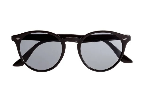 Stylish Unisex Sunglasses Black Plastic Frame Dark Lenses Folded Temples — Stock Photo, Image