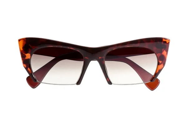Leopar Desenli Plastik Çerçeveli Şık Kadın Gözlükleri Beyaz Arka Planda — Stok fotoğraf
