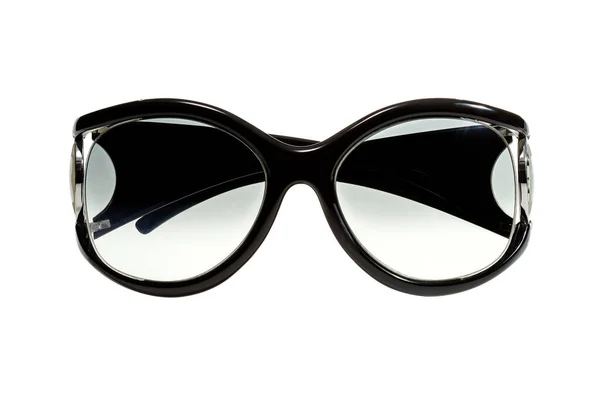 Stylische Sonnenbrille Für Frauen Mit Schwarzem Kunststoffrahmen Und Abfallenden Gläsern — Stockfoto