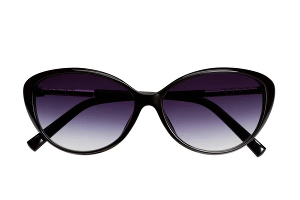 Stylische Sonnenbrille Für Frauen Mit Schwarzem Kunststoffrahmen Mit Gefalteten Armen — Stockfoto