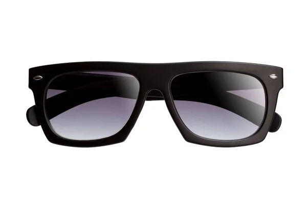 Stylische Unisex Sonnenbrille Mit Schwarzem Kunststoffrahmen Und Grünen Gläsern Mit — Stockfoto