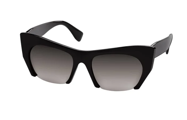 Stilvolle Frauen Sonnenbrille Mit Schwarzem Kunststoffrahmen Auf Weißem Hintergrund Blick — Stockfoto