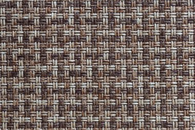 Bej kahverengi kaba tekstil dokusu, örgü desenli tuval arkaplan. Eşleştirme.
