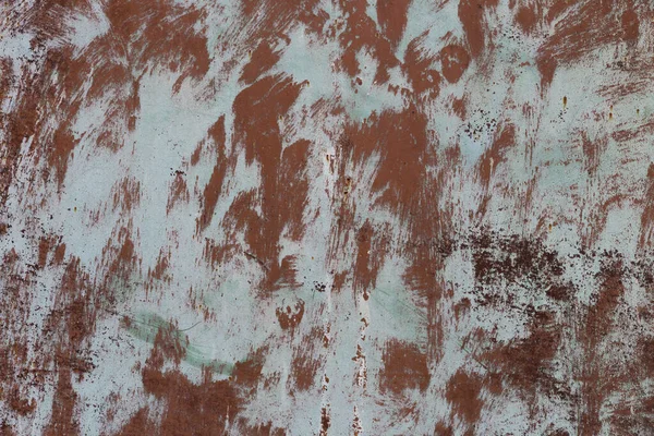 金属表面に古い塗料の茶色と灰色の斑点 粒状の食感 — ストック写真