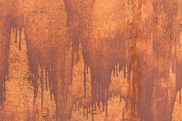 Manchas Manchas Pintura Marrón Naranja Sobre Una Superficie Metálica Oxidada — Foto de Stock