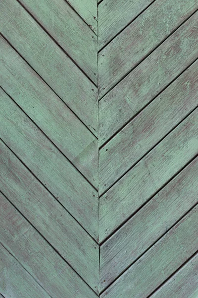 Boards Knocked Herringbone Pattern Painted Weathered Green Paint — Foto de Stock