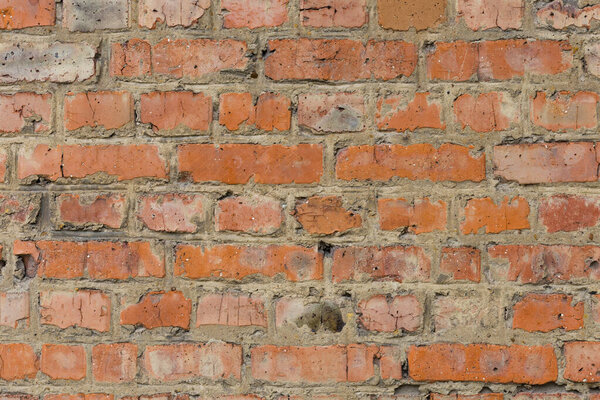 старая стена из красного кирпича для фона и дизайна. текстура гранжа.