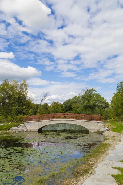 연못과 다리 — 스톡 사진