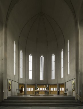 Reykjavik, İzlanda'daki tanımlıkHallgrimskirkja altar