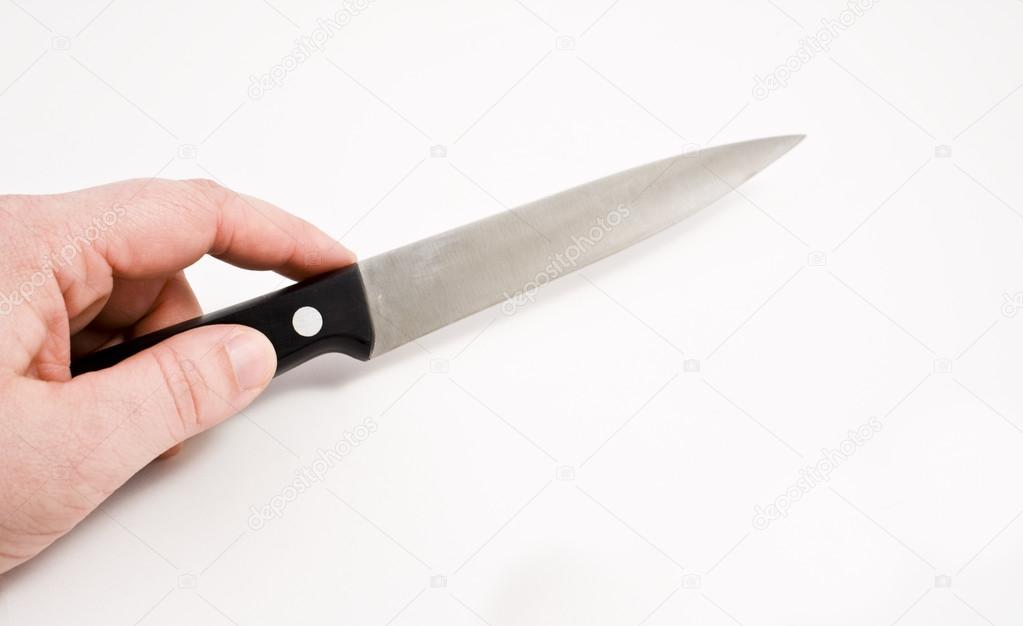 Hand and knife