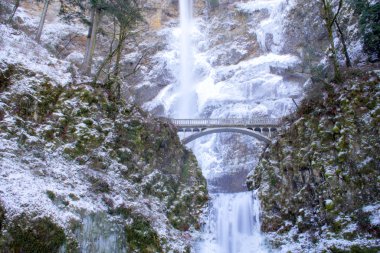 Multnomah Falls dondurulmuş