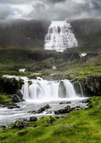 Dynjandi，在冰岛的瀑布 — 图库照片
