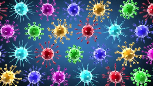 Latar Belakang Fantasi Covid Dengan Strain Coronavirus Gaya Permainan Video — Stok Video