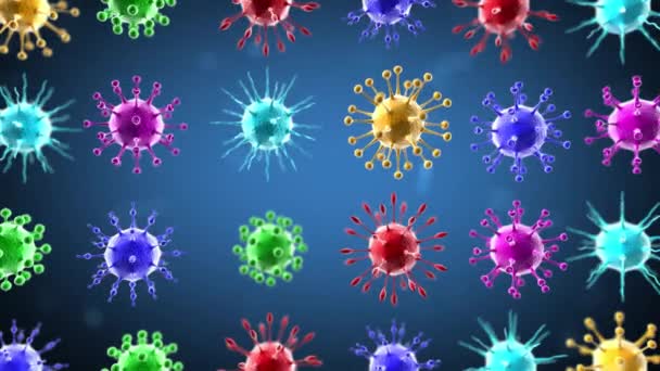 Latar Belakang Fantasi Covid Dengan Strain Coronavirus Gaya Permainan Video — Stok Video