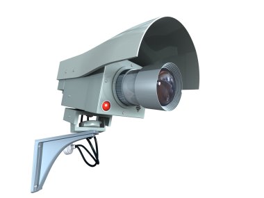 Güvenlik video kamera, beyaz arka plan üzerinde izole