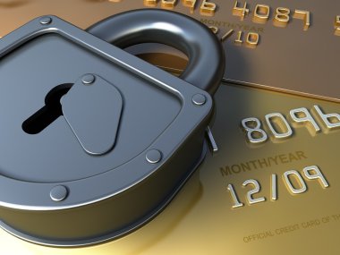 Altın kredi kartı güvenlik. Emanet Finans illüstrasyon