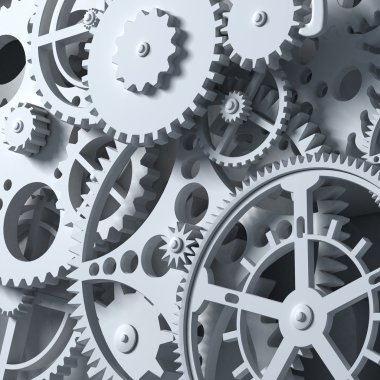 Fantezi clockwork veya herhangi bir makine parçası. Closeup Dişliler.