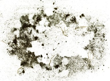 Topraktan ve kirli beyaz zemin üzerine yapılan çerçeve