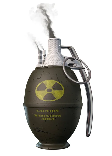Атомная энергия - бомба. Концептуальная метафорическая трехмерная иллюстрация — стоковое фото