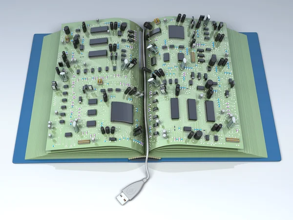 Ilustrasi konseptual. Buku Digital - buku elektronik — Stok Foto