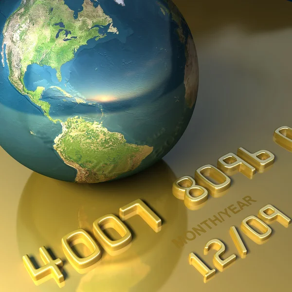 Abstrakte internationale Gold-Kreditkarte. Geschäftsveranschaulichung — Stockfoto