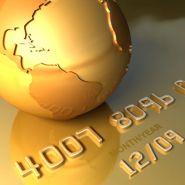 Cartão de crédito internacional abstrato ouro. Ilustração empresarial Fotografias De Stock Royalty-Free