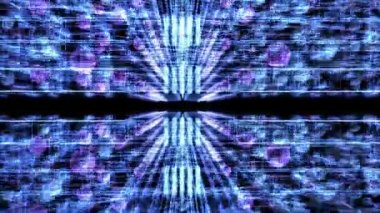 Labyrinth of digital data and abstract information. Science 3d animation