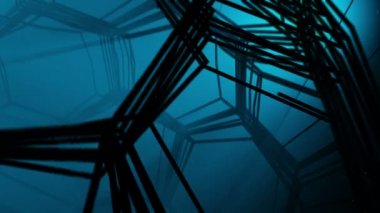 Underwater Fantasy web tunnel. Abstract 3d animation