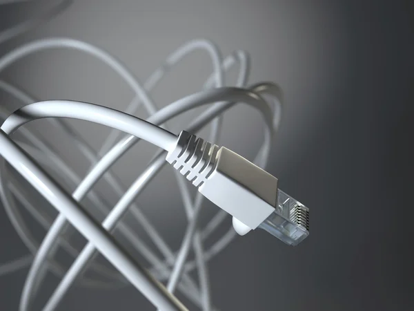 Gebogene Netzwerkkabel. Technische Illustration — Stockfoto