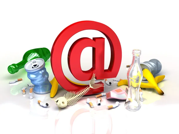 Symbole e-mail dans la garniture de spam. illustration conceptuelle d'Internet — Photo