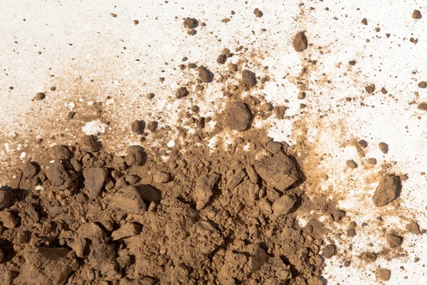 Soil on white background — Stock Photo, Image