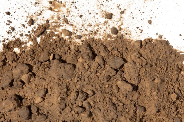 Soil on white background — Stock Photo, Image