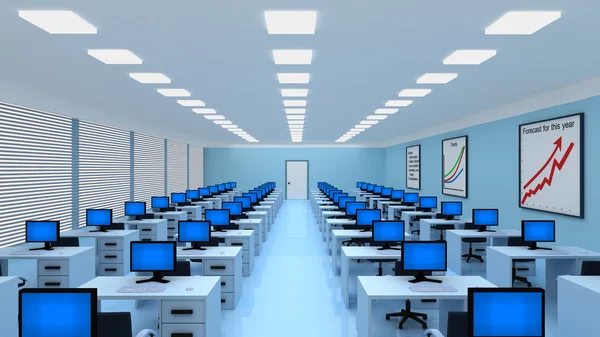 İşyerlerinde ve bilgisayarlar çok büyük modern ofis