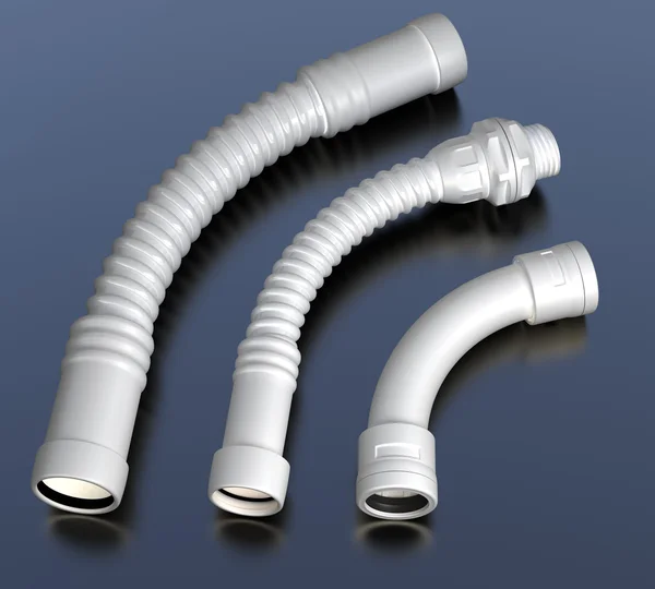 Plastic hoses with connectors. Industrial illustration — Stock Photo, Image