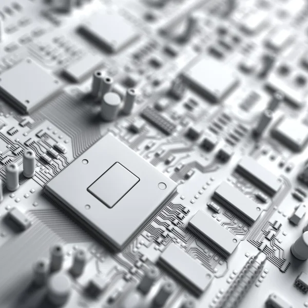 Fantasy circuit board. Art of electronics technology — Stock Photo, Image