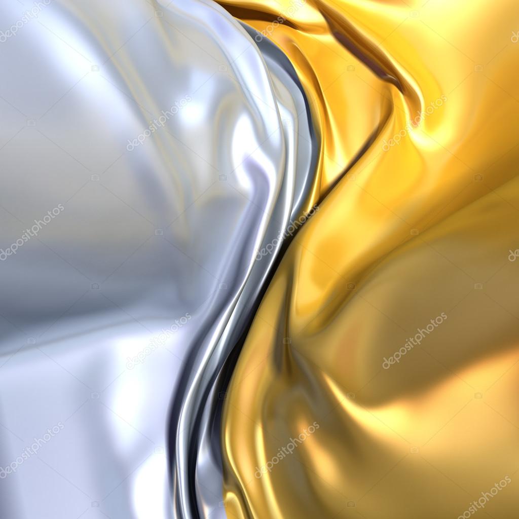 Gold and silver cloth background. Similar to yin yang symbol Stock Photo by  ©Inokos 64678595