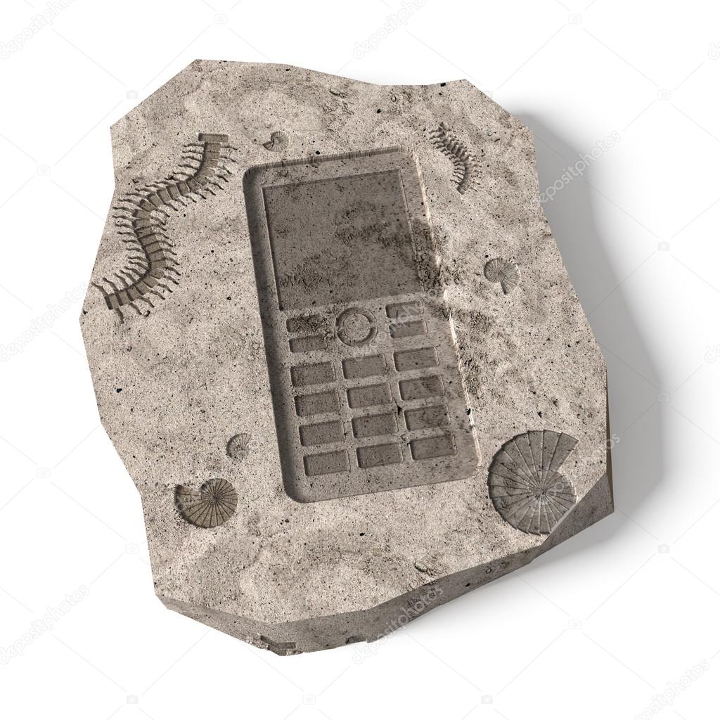 Push-button Mobile Phone already history. Conceptual 3d illustration