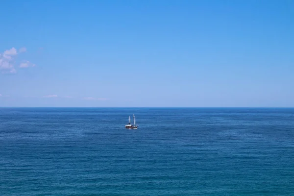 Вид Киренской Крепости Корабль Море Кирении Кипр — стоковое фото