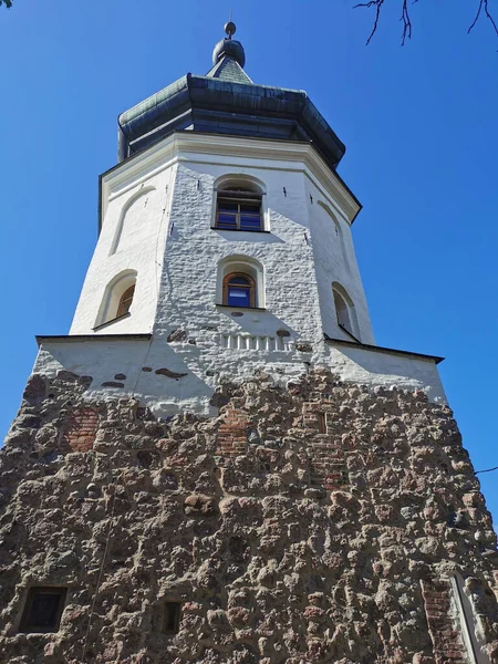 Torre Del Ayuntamiento Una Torre Cuadrangular Piedra Fortaleza Medieval Vyborg —  Fotos de Stock