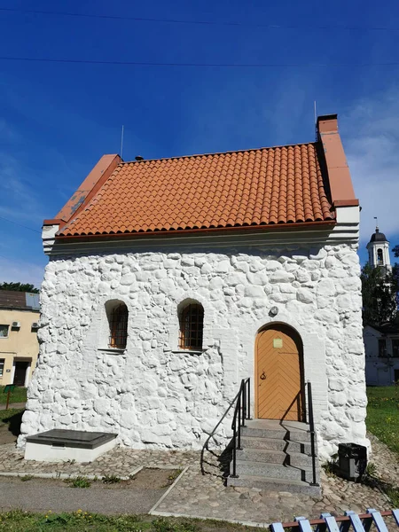 Században Épült Szentlélek Kereskedelmi Céhének Háza Vyborg Városában Egy Tiszta — Stock Fotó