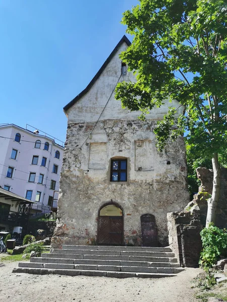 Das Anwesen Eines Bürgers Ein Dreistöckiges Festungshaus Aus Feldsteinen Das — Stockfoto