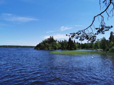 Vyborg Körfezi kıyısından adaya Monrepos kayalıklarında bir şapel ile Vyborg şehrinin Doğal Parkı 'na bakın..