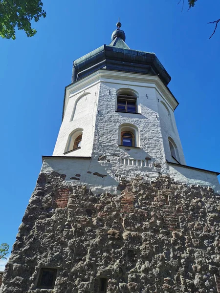 Torre Del Ayuntamiento Una Torre Cuadrangular Piedra Fortaleza Medieval Vyborg —  Fotos de Stock