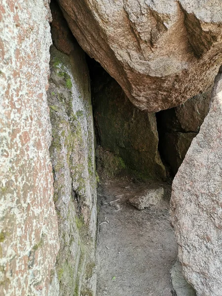 Entrance Grotto Desires Rocky Natural Park Monrepos City Vyborg Clear — Stock Photo, Image