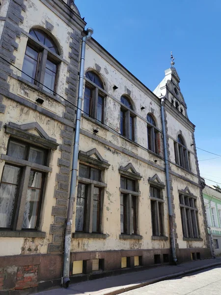 Building Turret Finished Granite Built 1890 Sunny Summer Day Vyborg — Stock Photo, Image